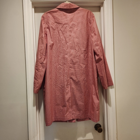 Vintage Marsh Landing 100% Cotton Spring Red Gingham Coat Size Large Retro - Picture 2 of 15